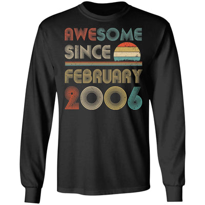 Awesome Since February 2006 Vintage 16th Birthday Gifts T-Shirt & Hoodie | Teecentury.com