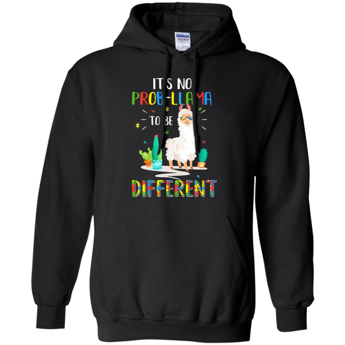 No Prob Llama To Be Different Llama Autism Awareness Gift T-Shirt & Hoodie | Teecentury.com