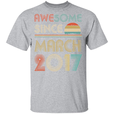 Awesome Since March 2017 Vintage 5th Birthday Gifts Youth Youth Shirt | Teecentury.com