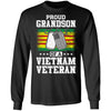 Proud Grandson Of A Veteran Papa Grandpa Grandma T-Shirt & Hoodie | Teecentury.com