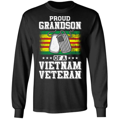 Proud Grandson Of A Veteran Papa Grandpa Grandma T-Shirt & Hoodie | Teecentury.com