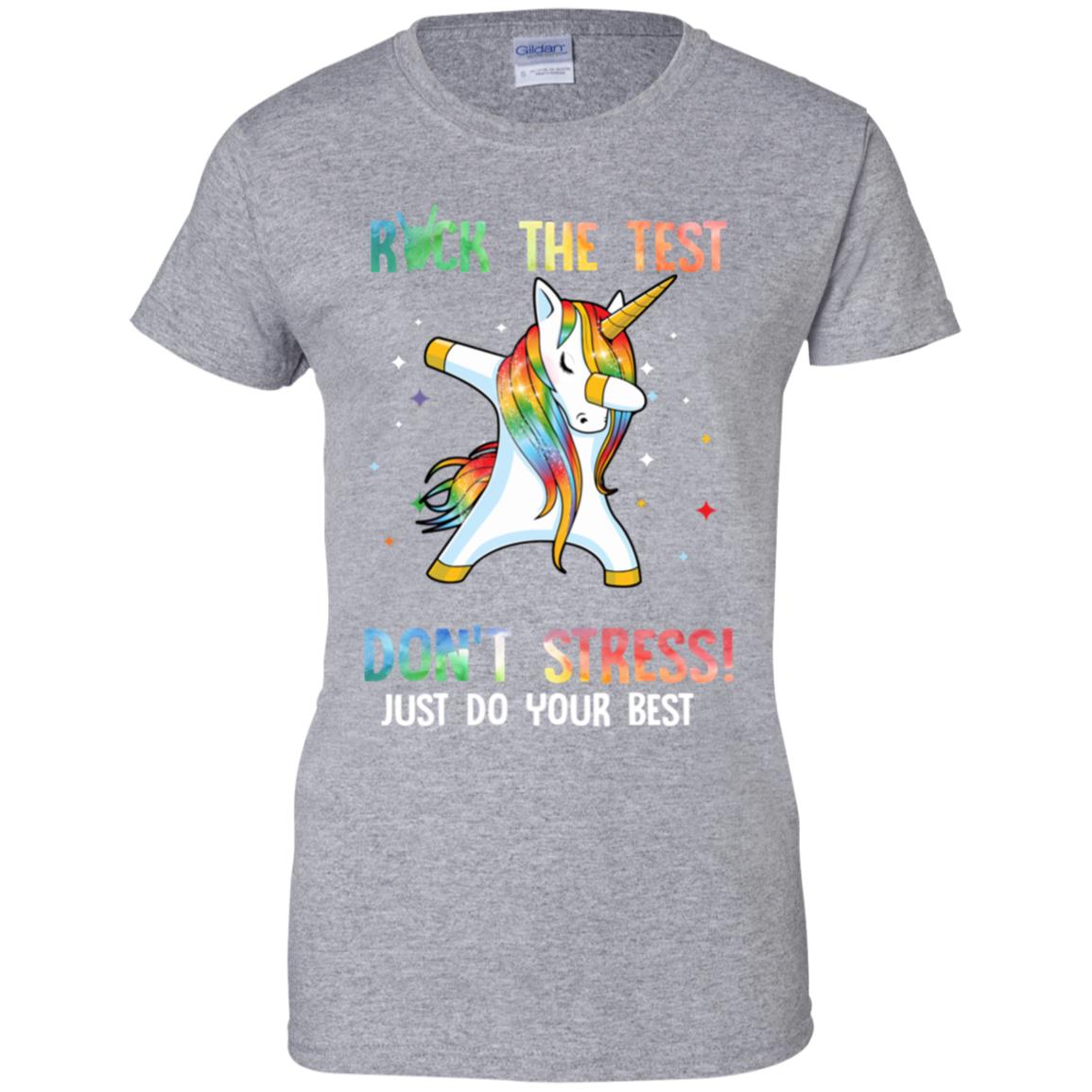 Rock The Test Funny School Unicorn Student Teacher T-Shirt & Hoodie | Teecentury.com
