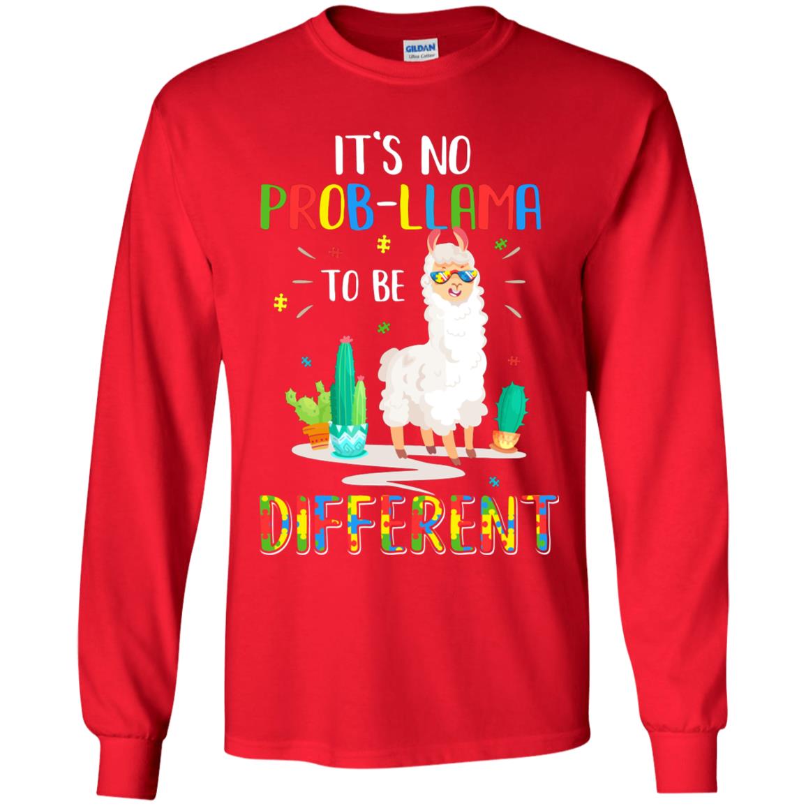 No Prob Llama To Be Different Llama Autism Awareness Gift Youth Youth Shirt | Teecentury.com