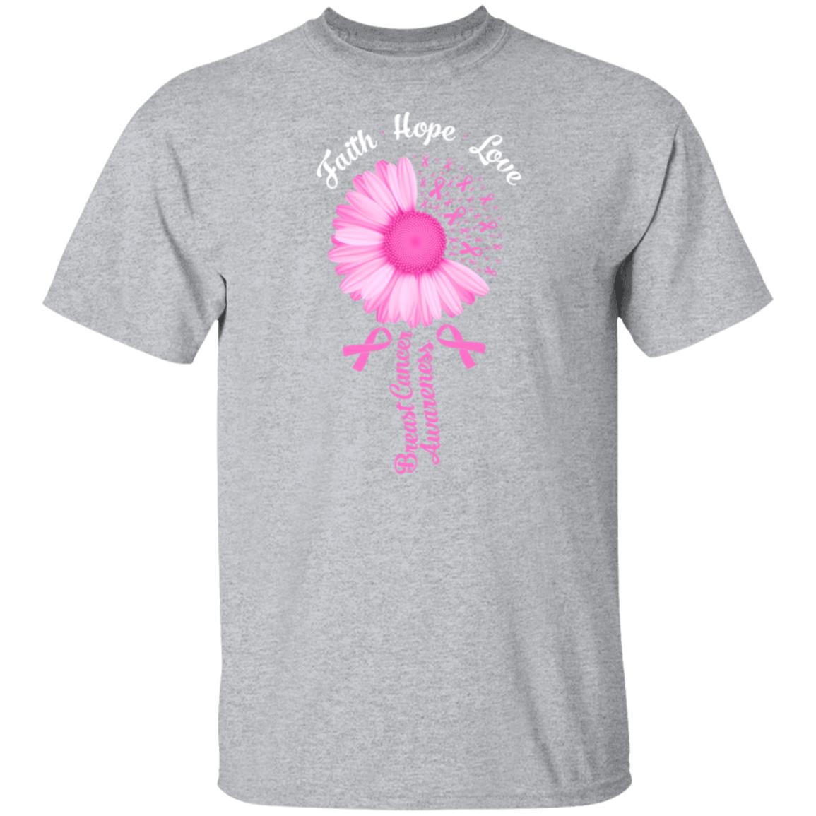 Faith Hope Love Pink Ribbon Breast Cancer Awareness T-Shirt & Hoodie | Teecentury.com