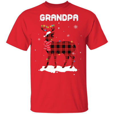 Grandpa Deer Red Plaid Christmas Family Matching Pajamas T-Shirt & Sweatshirt | Teecentury.com