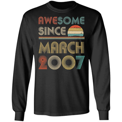 Awesome Since March 2007 Vintage 15th Birthday Gifts T-Shirt & Hoodie | Teecentury.com