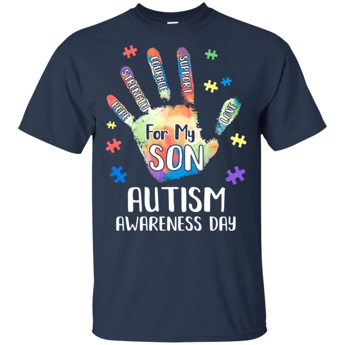 Support Autism Awareness For My Son Puzzle Gift T-Shirt & Hoodie | Teecentury.com