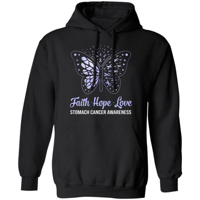 Faith Hope Love Periwinkle Butterfly Stomach Cancer Awareness T-Shirt & Hoodie | Teecentury.com