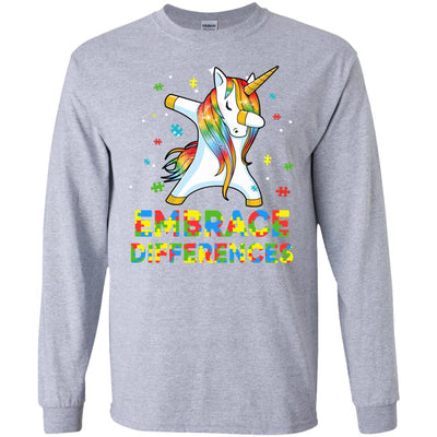 Dabbing Unicorn Autism Awareness Embrace Differences T-Shirt & Hoodie | Teecentury.com