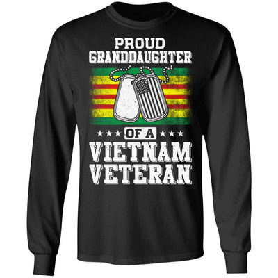 Proud Granddaughter Of A Veteran Papa Grandpa Grandma T-Shirt & Hoodie | Teecentury.com