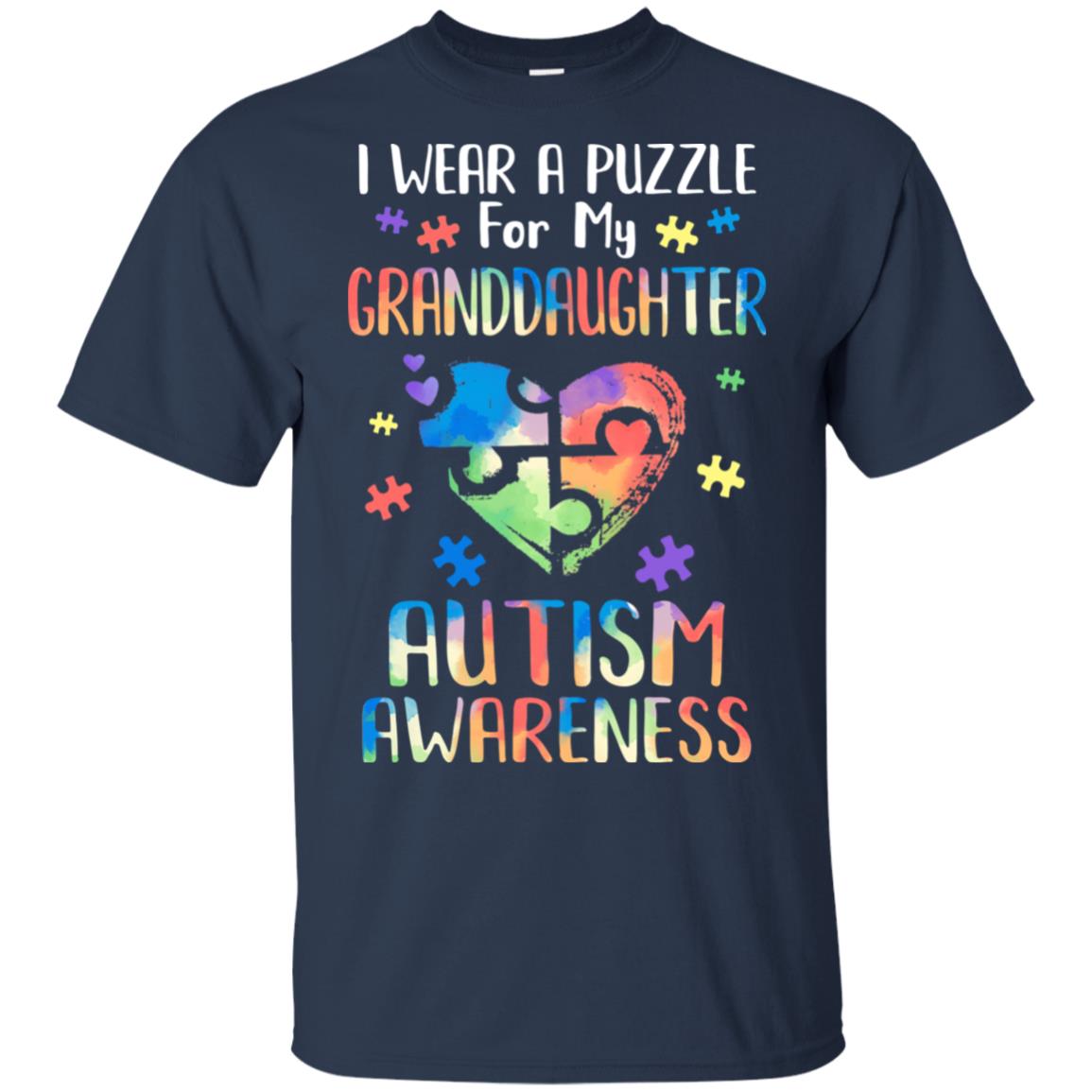 I Wear A Puzzle For My Granddaughter Autism Awareness T-Shirt & Hoodie | Teecentury.com