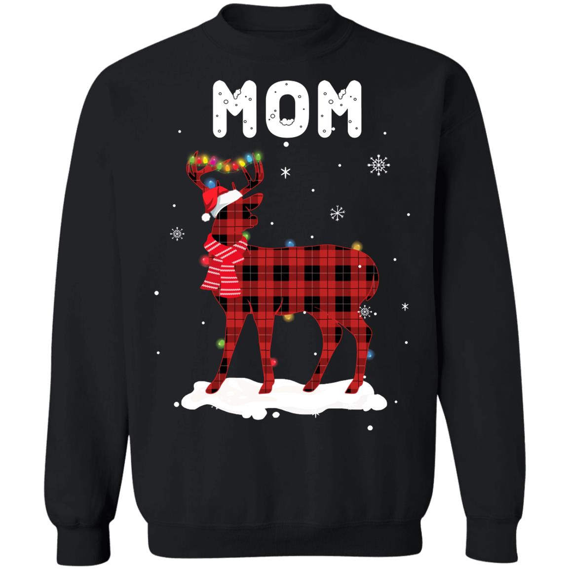 Mom Deer Red Plaid Christmas Family Matching Pajamas T-Shirt & Sweatshirt | Teecentury.com