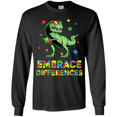 Dinosaur Puzzle Autism Awareness Embrace Differences Youth Youth Shirt | Teecentury.com