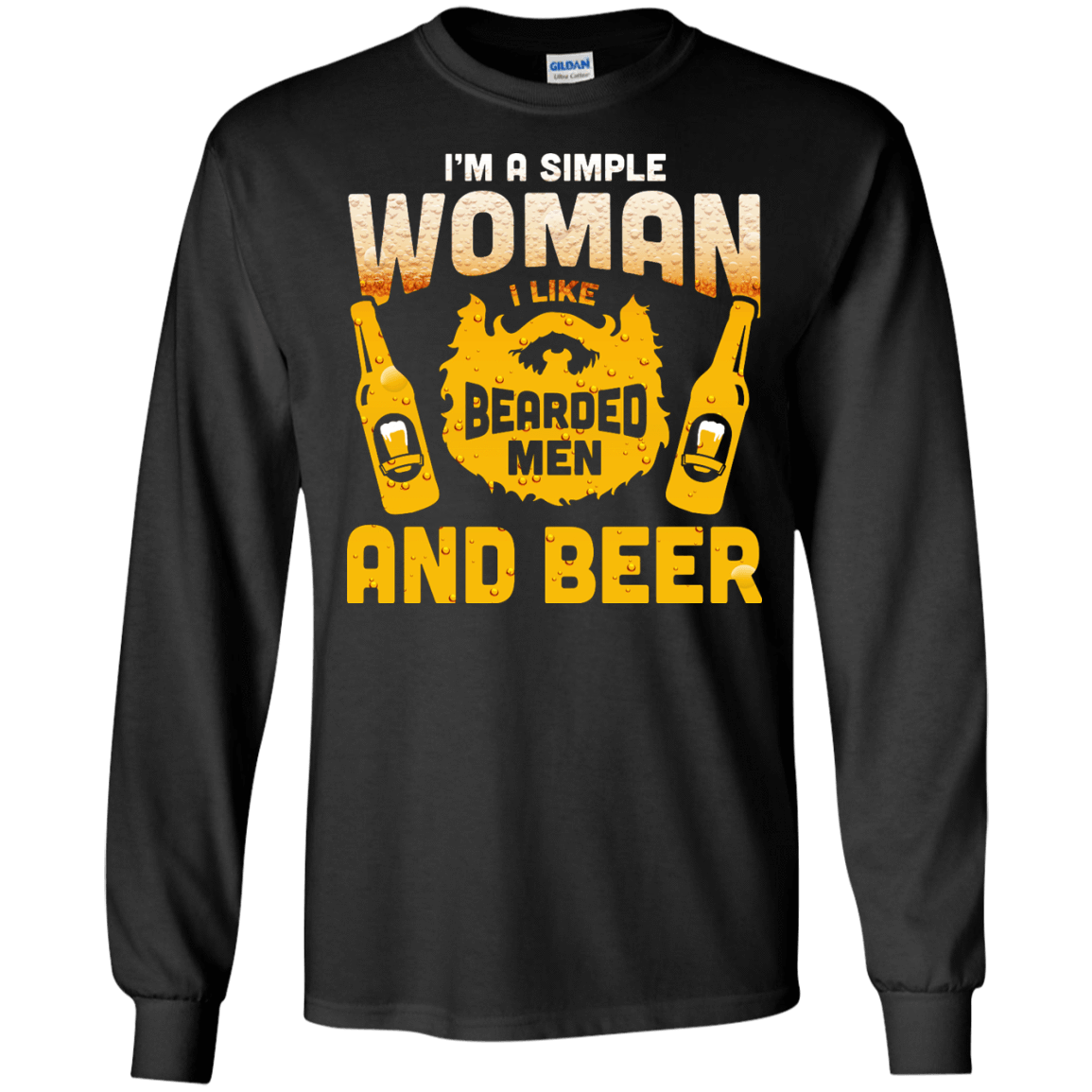 I'm A Simple Woman I Like Bearded Men And Beer T-Shirt & Hoodie | Teecentury.com