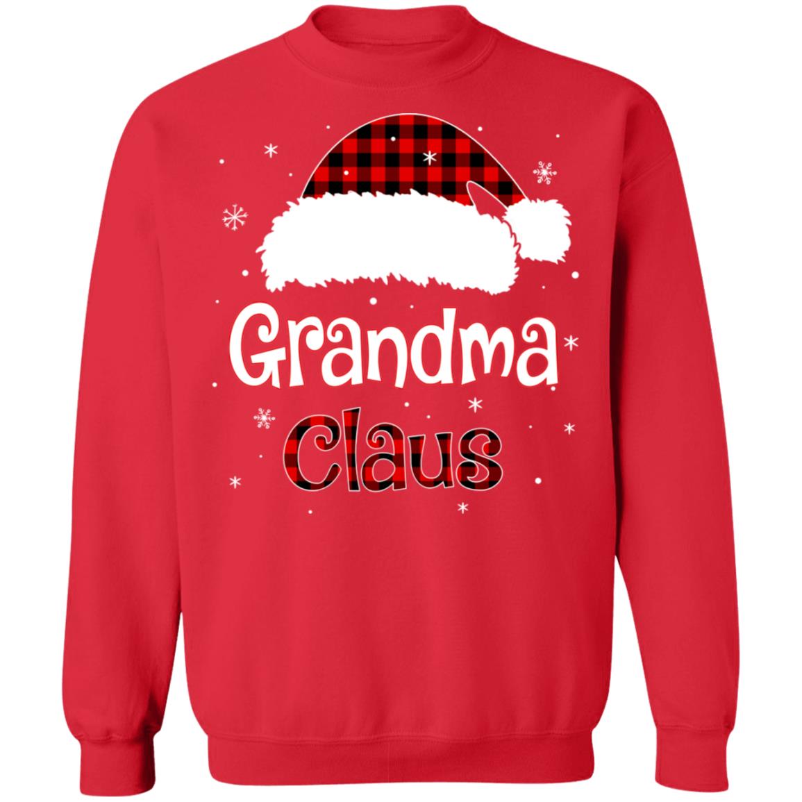 Santa Grandma Claus Red Plaid Family Pajamas Christmas Gift T-Shirt & Sweatshirt | Teecentury.com