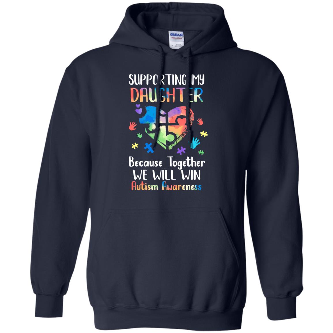 Supporting My Daughter Puzzle Autism Awareness Month T-Shirt & Hoodie | Teecentury.com