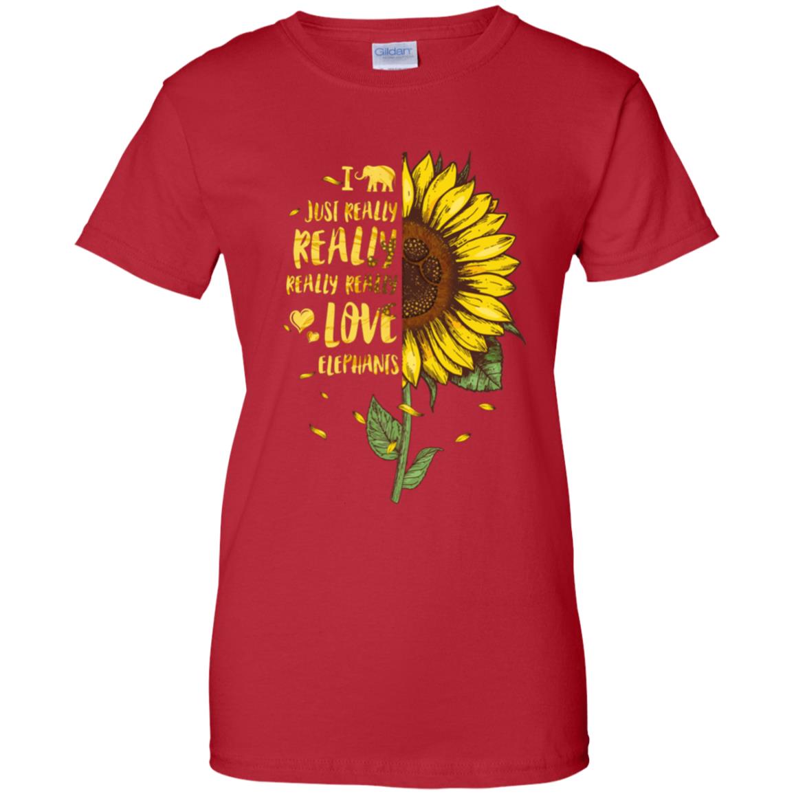 I Just Really Really Love Elephants Sunflower T-Shirt & Tank Top | Teecentury.com