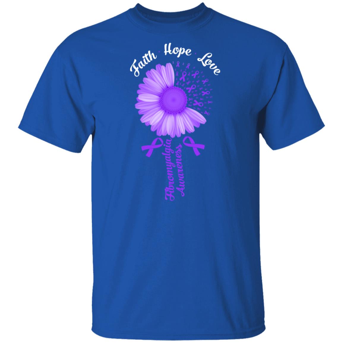 Faith Hope Love Purple Ribbon Fibromyalgia Awareness T-Shirt & Hoodie | Teecentury.com