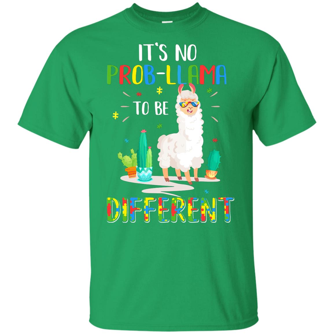 No Prob Llama To Be Different Llama Autism Awareness Gift Youth Youth Shirt | Teecentury.com