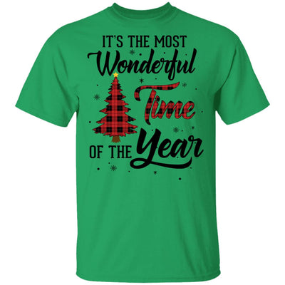 The Most Wonderful Time Of The Year Christmas Buffalo Plaid T-Shirt & Sweatshirt | Teecentury.com