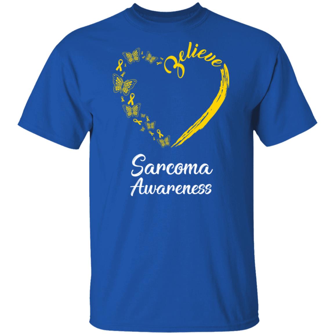 Butterfly Believe Sarcoma Awareness Ribbon Gifts T-Shirt & Hoodie | Teecentury.com