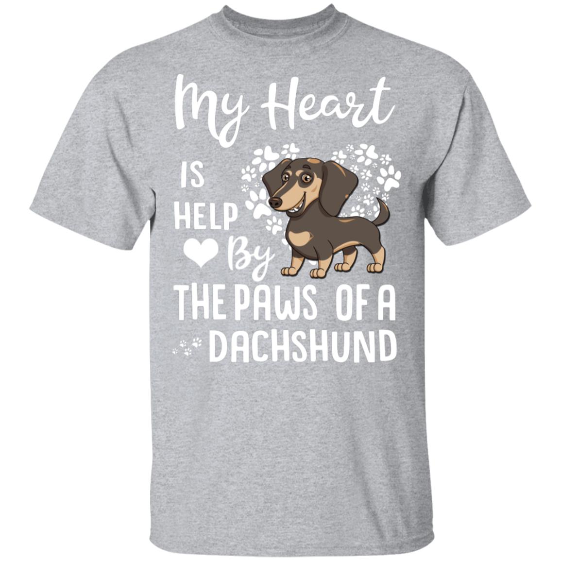 My Heart Is Held By The Paws Of A Dachshund Lover T-Shirt & Hoodie | Teecentury.com