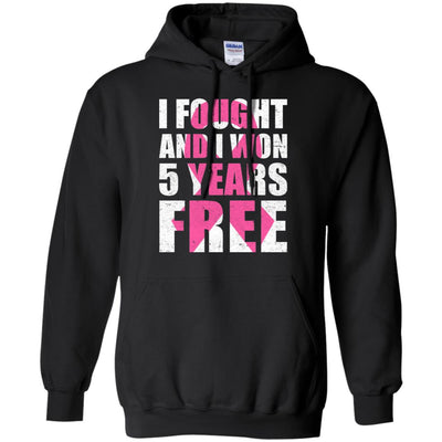 I Fought An I Won 5 Years Free Fight Support Breast Cancer T-Shirt & Hoodie | Teecentury.com