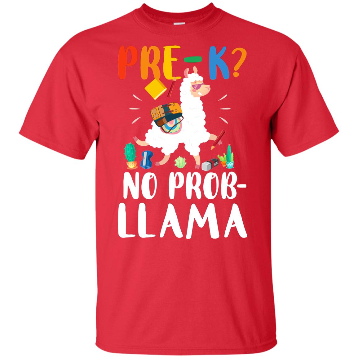 Pre-K No Prob Llama Funny First Day Of School Youth Youth Shirt | Teecentury.com