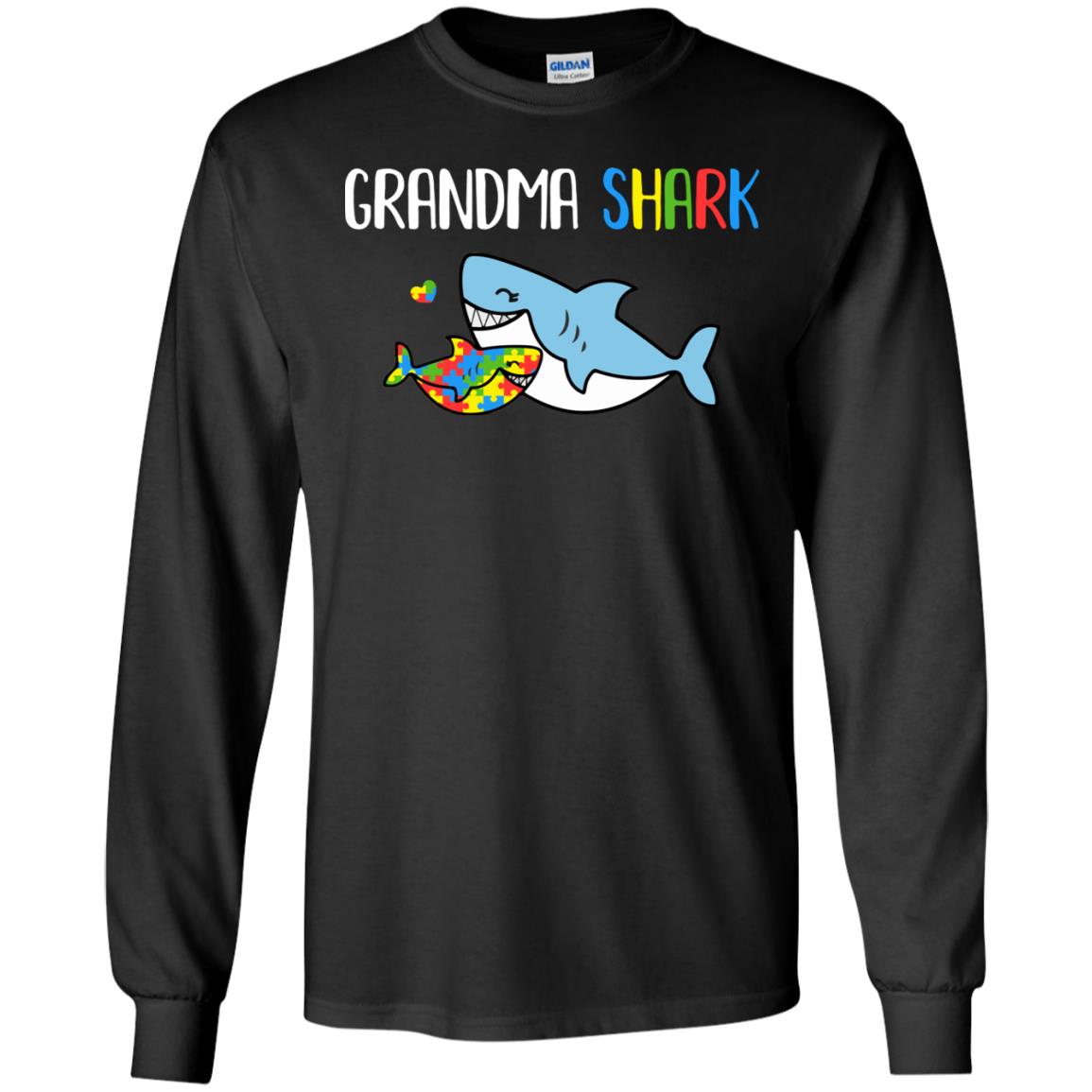 Grandma Shark Support Autism Awareness For Grandchild T-Shirt & Hoodie | Teecentury.com