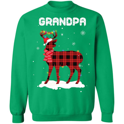 Grandpa Deer Red Plaid Christmas Family Matching Pajamas T-Shirt & Sweatshirt | Teecentury.com