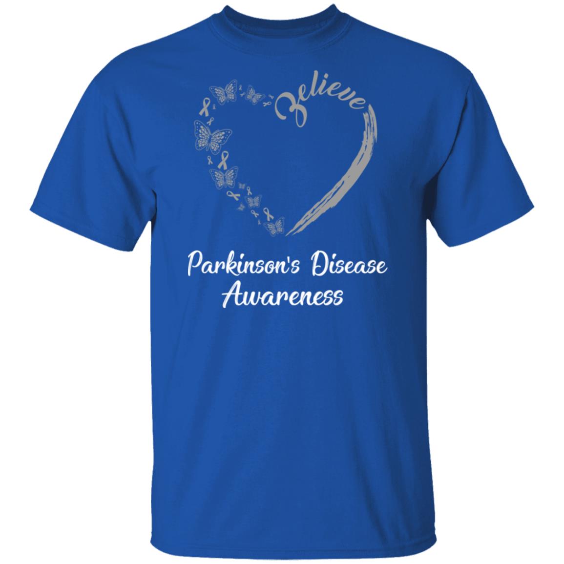 Butterfly Believe Parkinson's Disease Awareness Ribbon Gifts T-Shirt & Hoodie | Teecentury.com
