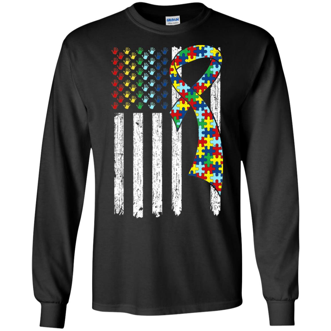 Support Autism Awareness American Flag T-Shirt & Hoodie | Teecentury.com