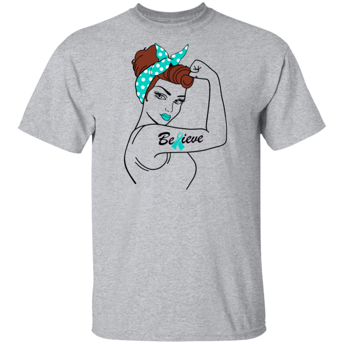 Support Ovarian Cancer Awareness Warrior Believe T-Shirt & Hoodie | Teecentury.com