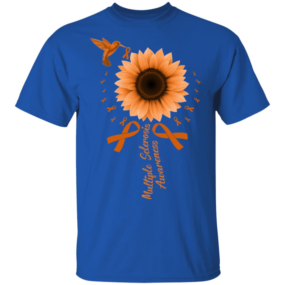 Hummingbird Sunflower Orange Multiple Sclerosis Awareness T-Shirt & Hoodie | Teecentury.com