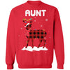 Aunt Deer Red Plaid Christmas Family Matching Pajamas T-Shirt & Sweatshirt | Teecentury.com