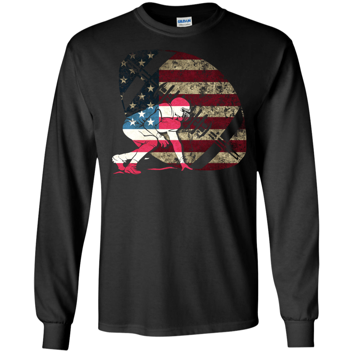Tackle Football America Flag T-Shirt & Hoodie | Teecentury.com