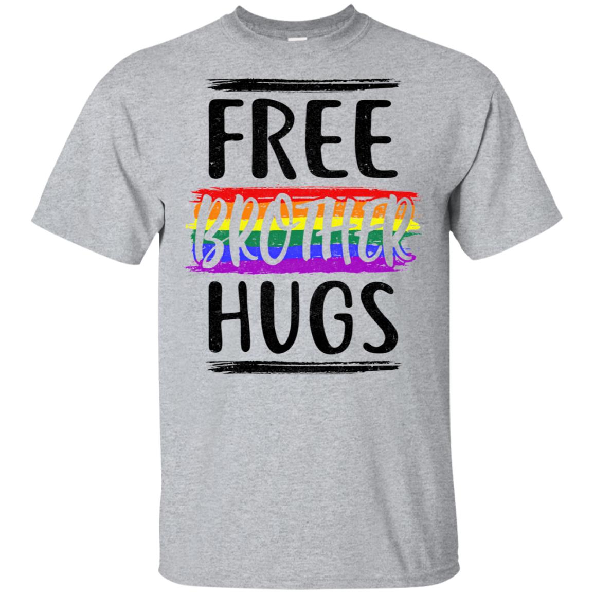 Free Brother Hugs Rainbow heart LGBT Pride Month T-Shirt & Hoodie | Teecentury.com
