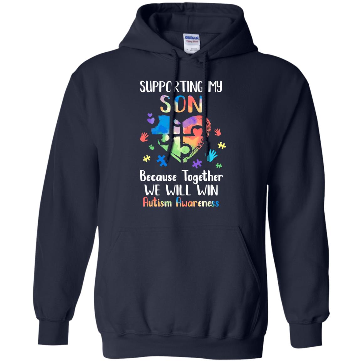 Supporting My Son Puzzle Autism Awareness Month T-Shirt & Hoodie | Teecentury.com