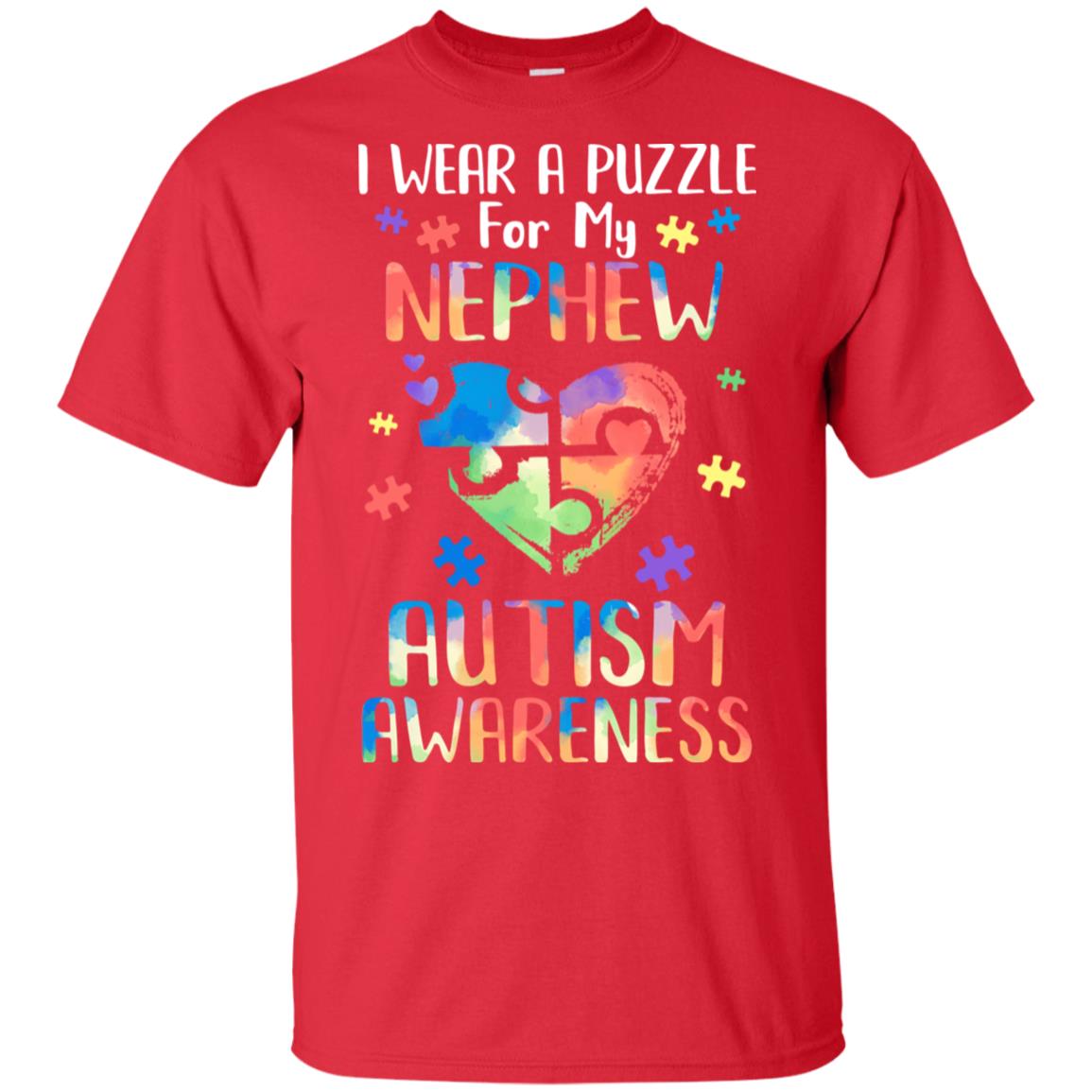 I Wear A Puzzle For My Nephew Autism Awareness T-Shirt & Hoodie | Teecentury.com