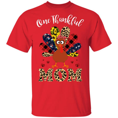 One Thankful Mom Leopard Turkey Thanksgiving Gift T-Shirt & Sweatshirt | Teecentury.com