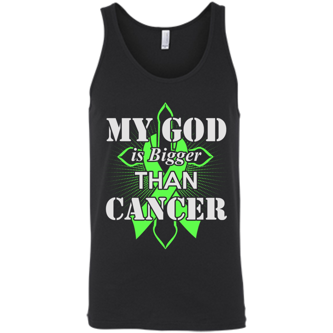 My God Is Bigger Than Cancer Green Awareness Ribbon T-Shirt & Hoodie | Teecentury.com