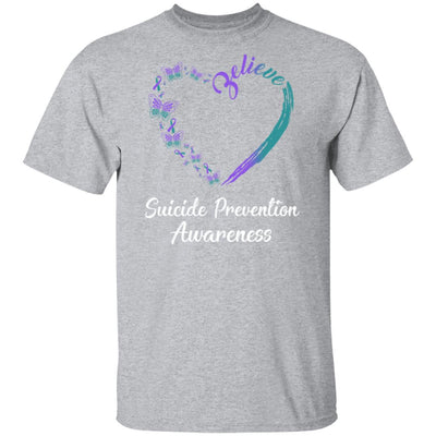 Butterfly Believe Suicide Prevention Awareness Ribbon Gifts T-Shirt & Hoodie | Teecentury.com