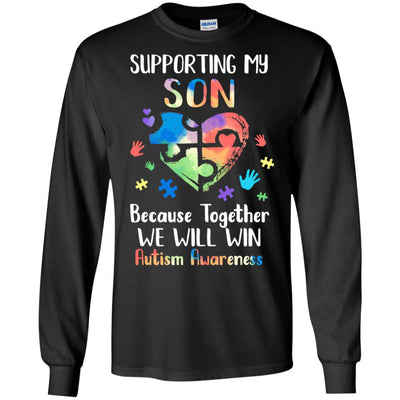 Supporting My Son Puzzle Autism Awareness Month T-Shirt & Hoodie | Teecentury.com