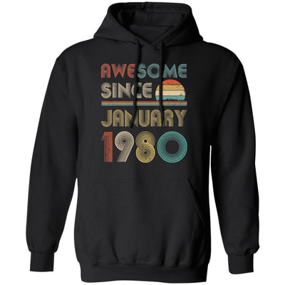 Awesome Since January 1980 Vintage 42th Birthday Gifts T-Shirt & Hoodie | Teecentury.com