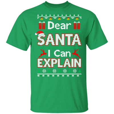 Dear Santa I Can Explain Funny Ugly Sweater Christmas T-Shirt & Sweatshirt | Teecentury.com