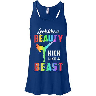 Look Like Beauty Kick Like Beast Women Kickboxing Gift T-Shirt & Tank Top | Teecentury.com