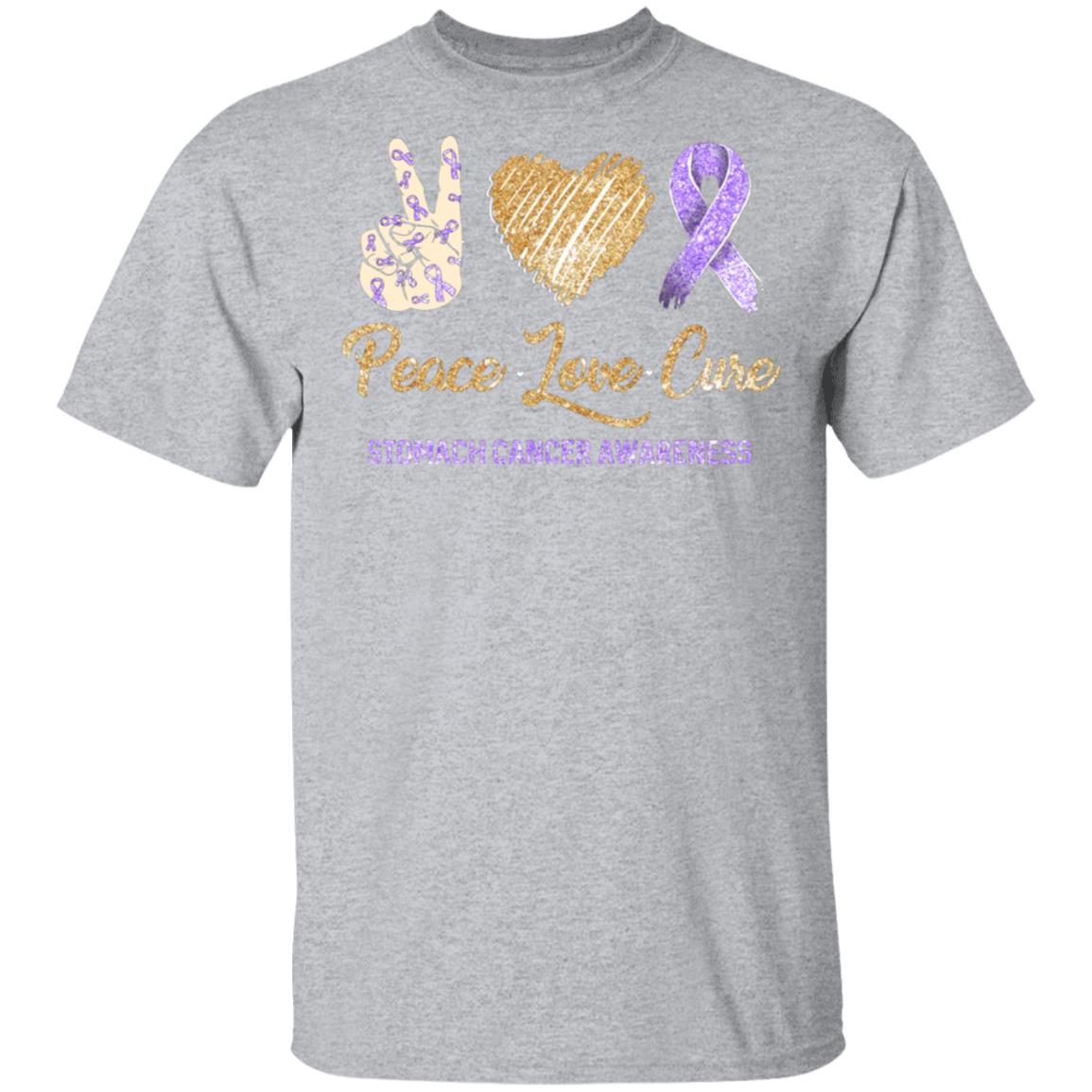 Peace Love Cure Stomach Cancer Awareness T-Shirt & Hoodie | Teecentury.com