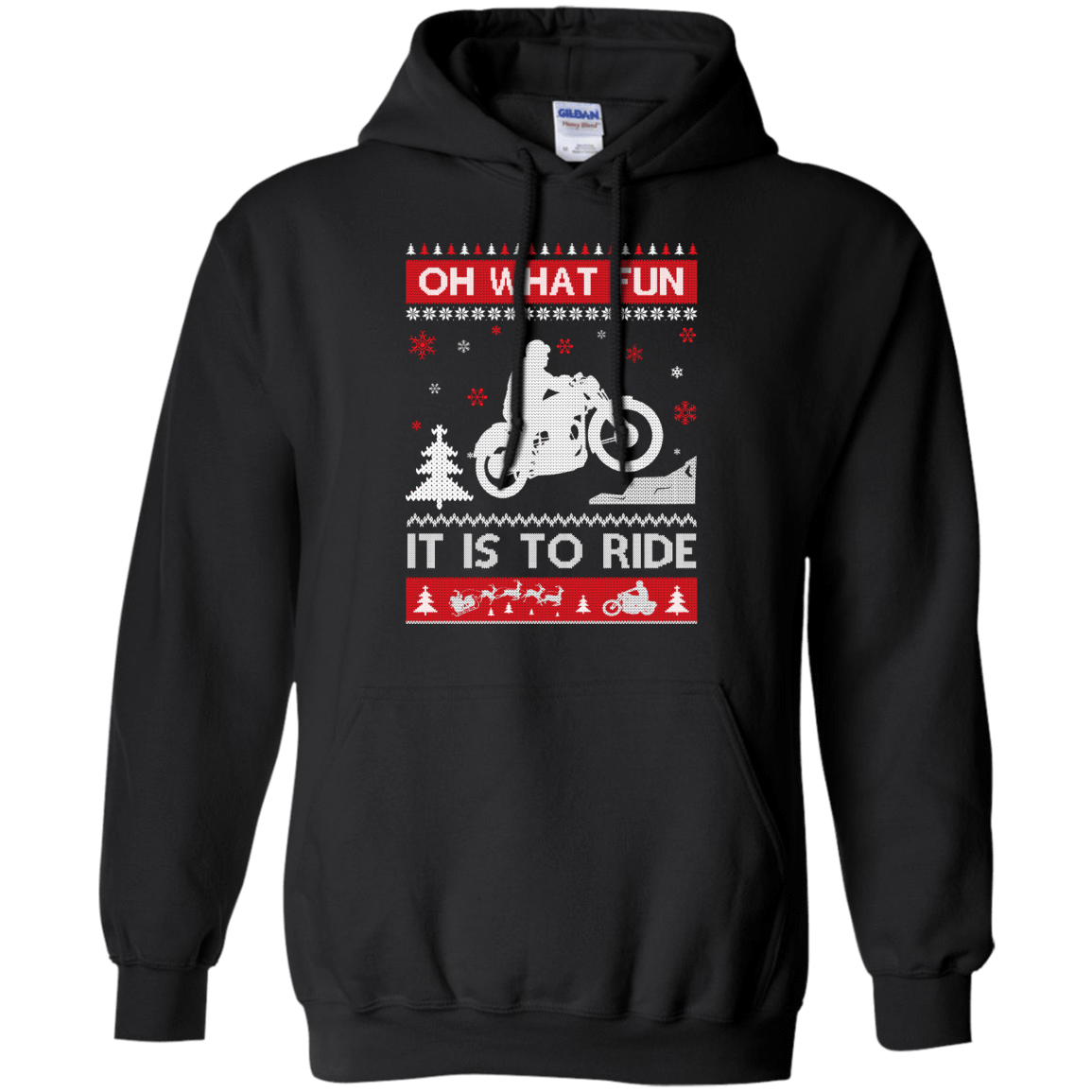 Motorcycle Sweater Christmas Oh What Fun It Is To Ride T-Shirt & Hoodie | Teecentury.com