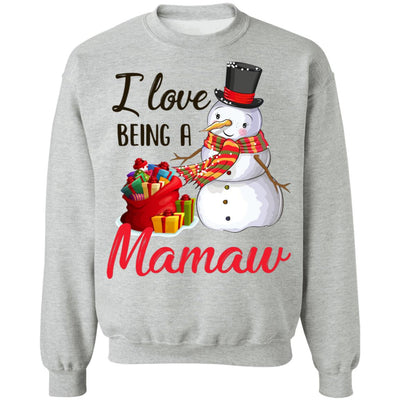 I Love Being A Mamaw Snowman Gift For Christmas Day T-Shirt & Sweatshirt | Teecentury.com