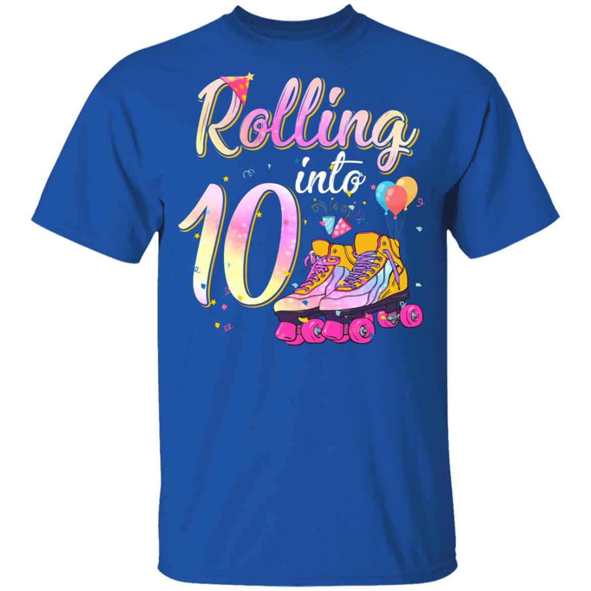 10 Years Old Birthday Girls Roller Skates 80's 10th Birthday Youth Youth Shirt | Teecentury.com